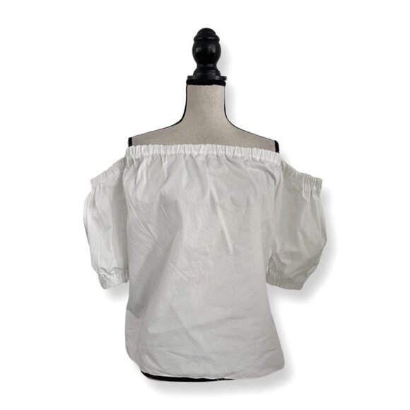 Maje Off The Shoulder White Cotton Blouse Size 3 US Size 12 / 03 - Picture 1 of 3